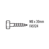 M8 X 30MM COACH SCREW