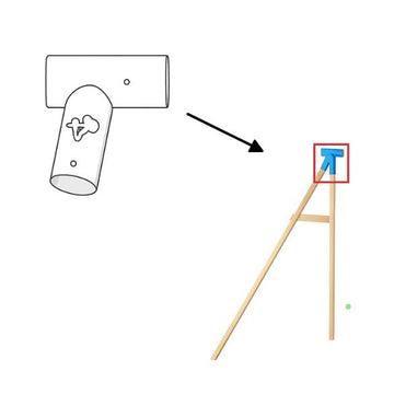 BLUE ANGLED SWING BRACKET FOR ROUNDWOOD