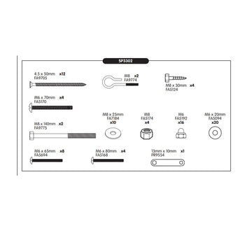 SP3302 SUB PACK 302 ACORN SWING FRAME
