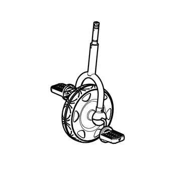 FRONT WHEEL AND PEDALS FOR 760 DINO TRIKE