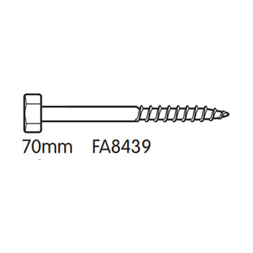 M8 x 70MM COACH SCREW