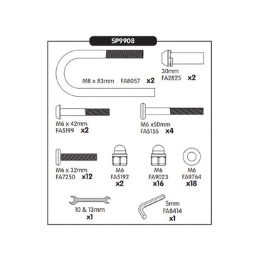 SP9908 - SMALL TO TALL SWING FRAME FIXING PACK